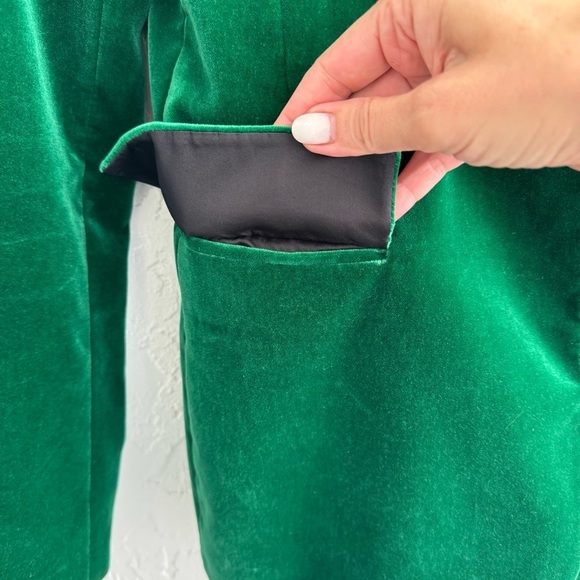 Zara LIMITED EDITION bloggers favorite emerald Green Velvet Blazer,size XS - Picture 8 of 16